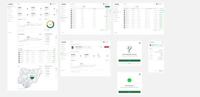 APil Me web admin screens